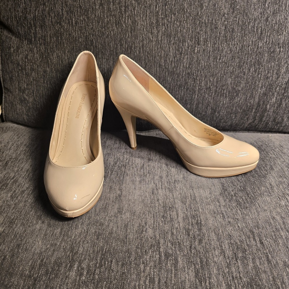 Enzo Angiolini Pumps Platform Heels Womens SIze 7.5 Neutral Beige Career‎